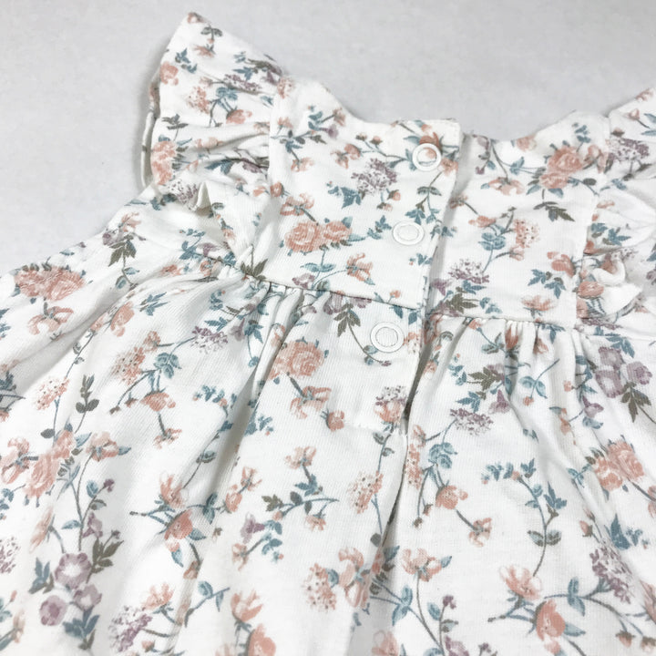 Newbie white floral sleeveless dress with frill detailing 68