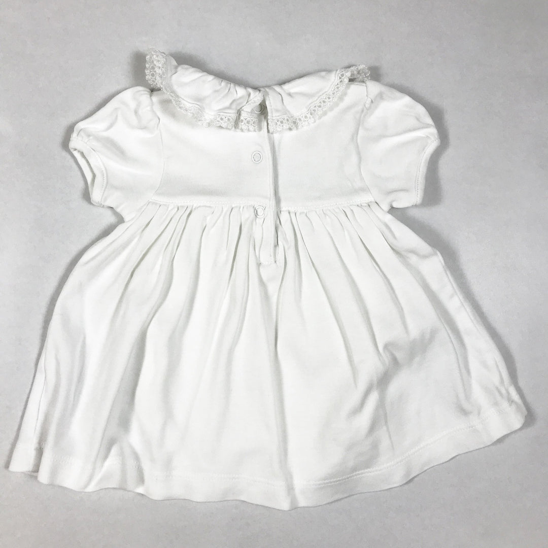 Livly white short-sleeved dress with frill detail collar NB