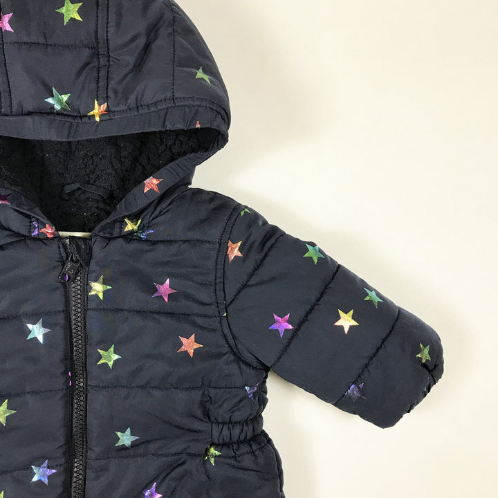 Stella McCartney Kids blauer Sternendruck-Winteroverall 6M