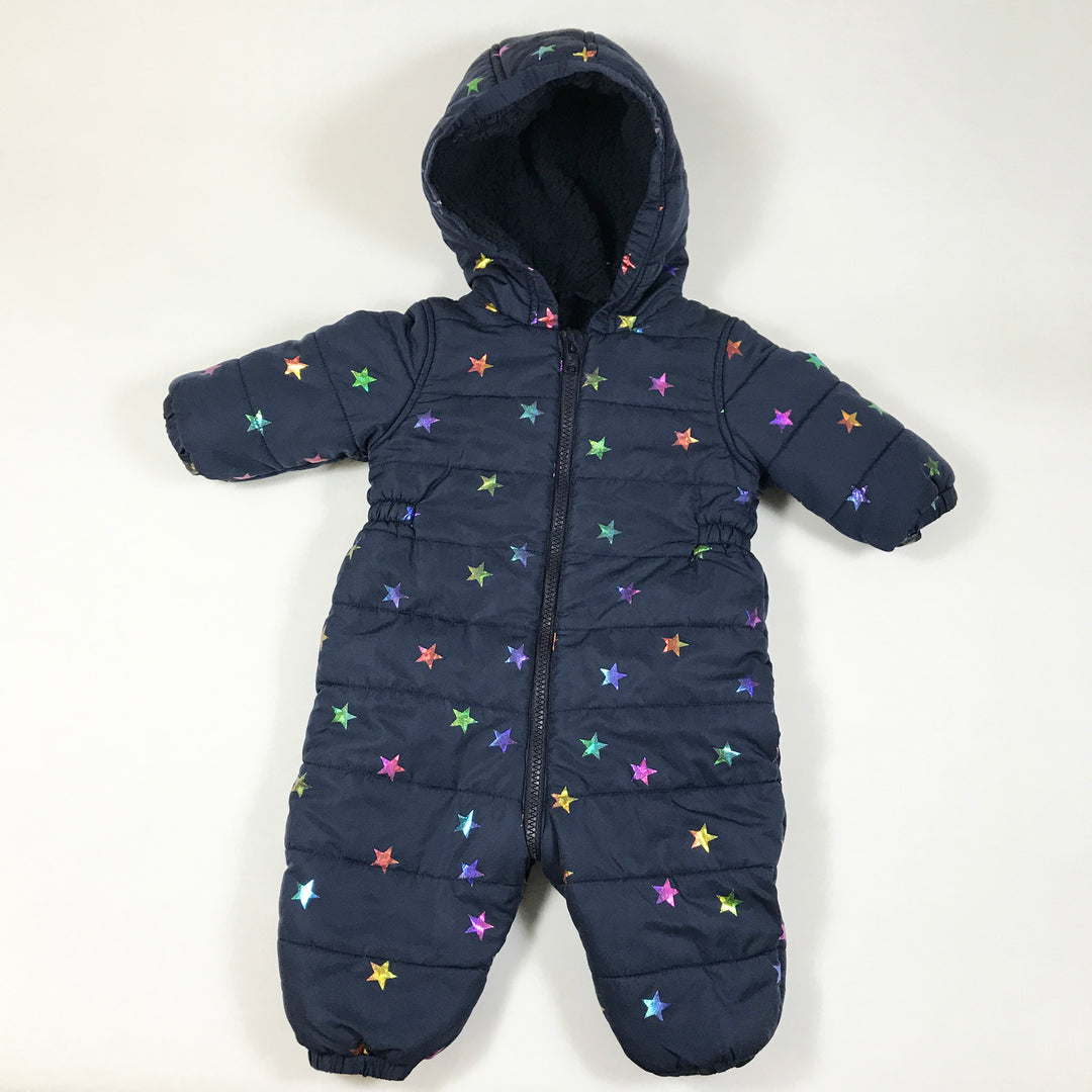 Stella McCartney Kids blauer Sternendruck-Winteroverall 6M