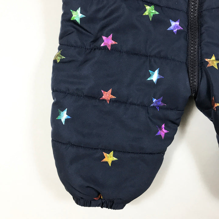 Stella McCartney Kids blauer Sternendruck-Winteroverall 6M