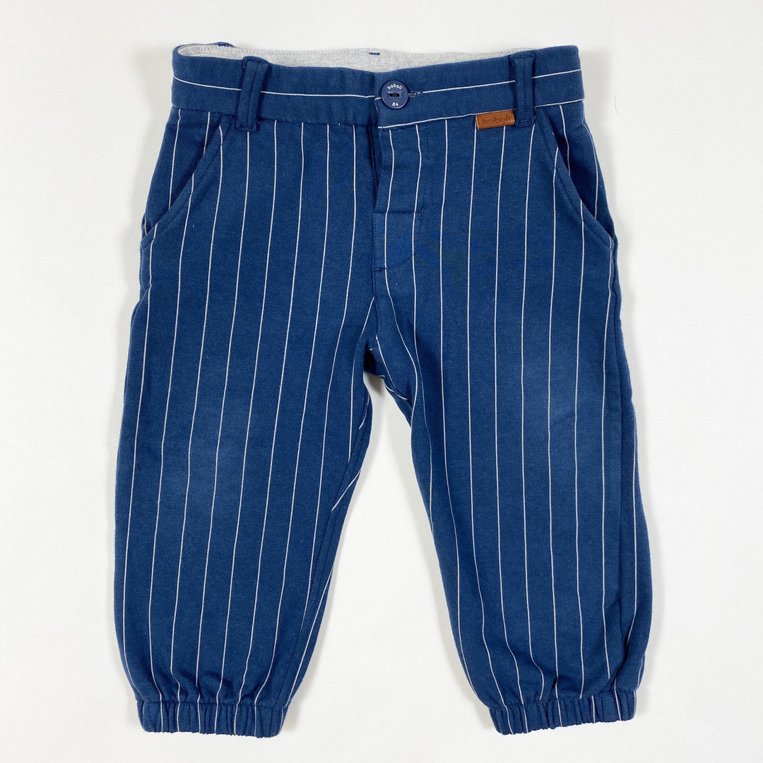 Boboli blue pants with thin white stripes 12M/80