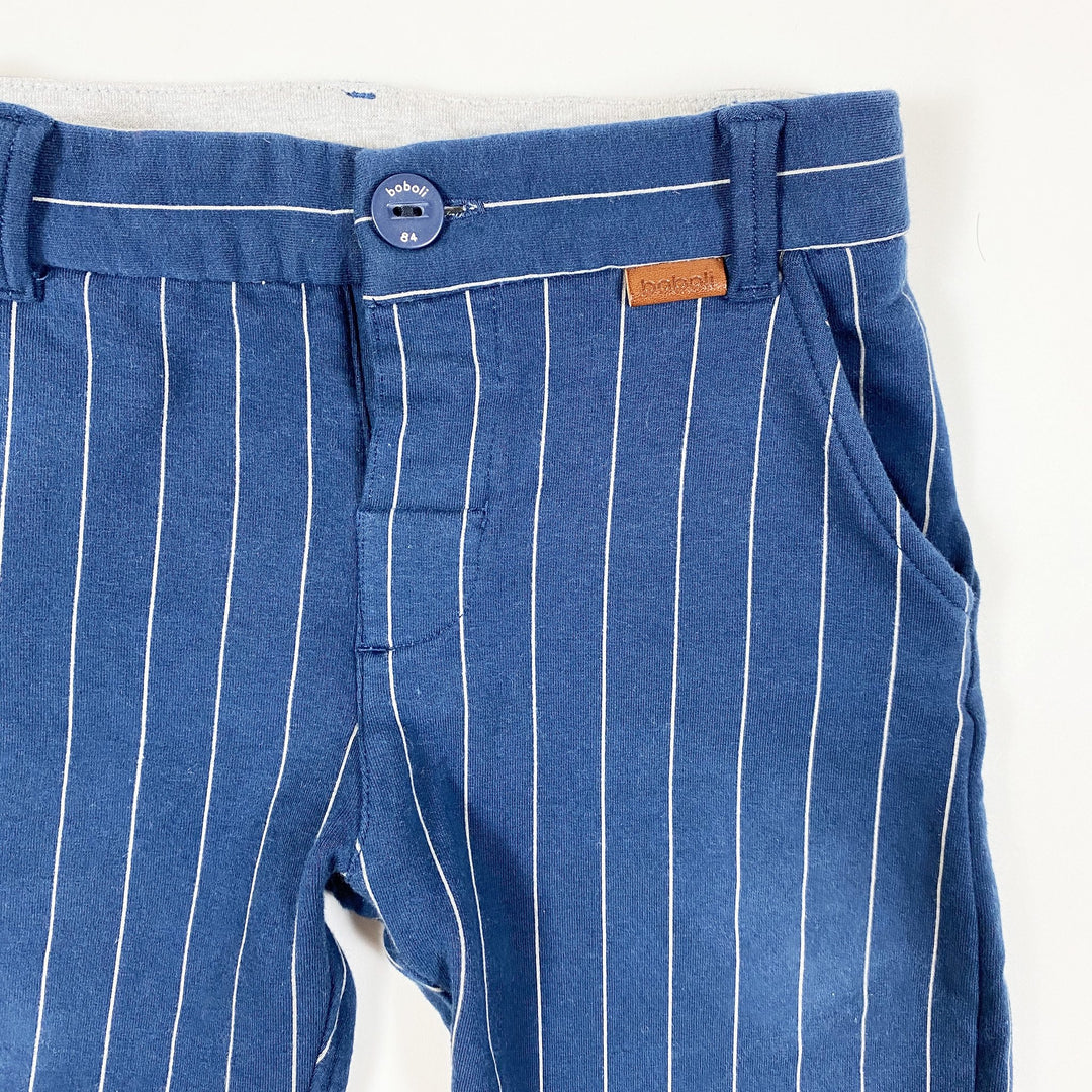 Boboli blue pants with thin white stripes 12M/80