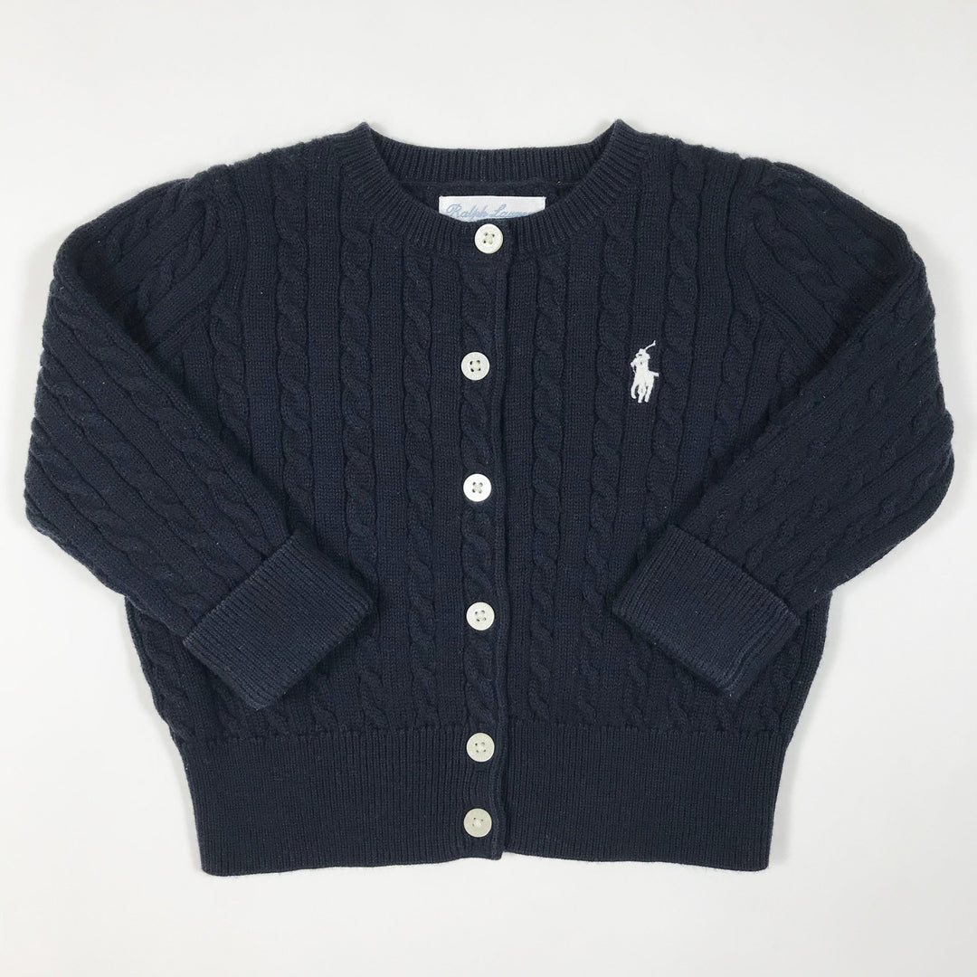 Ralph Lauren navy cotton knit cardigan 9M