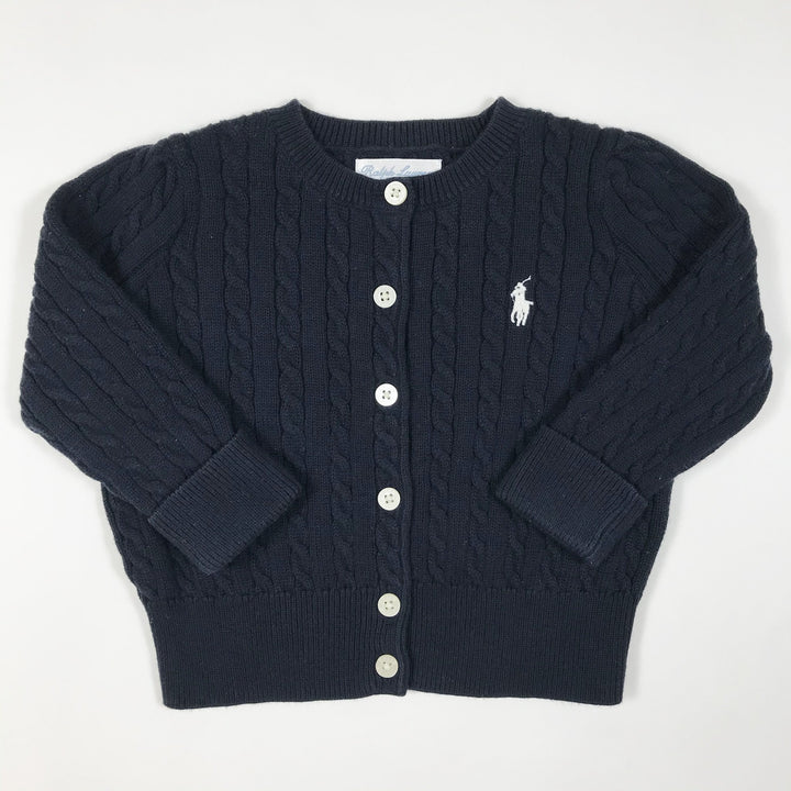 Ralph Lauren navy cotton knit cardigan 9M