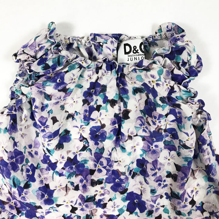 Dolce & Gabbana Junior sleeveless floral silk blouse 74-80