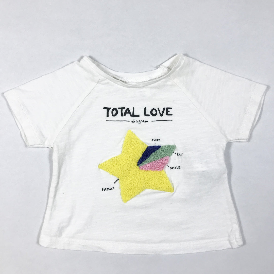 Zara white short-sleeved t-shirt with star application 3-6M/68