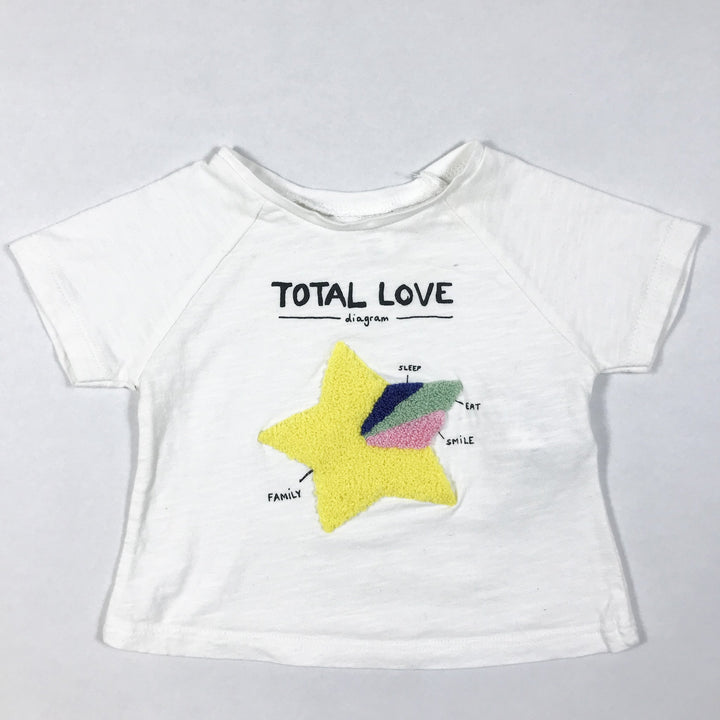 Zara white short-sleeved t-shirt with star application 3-6M/68
