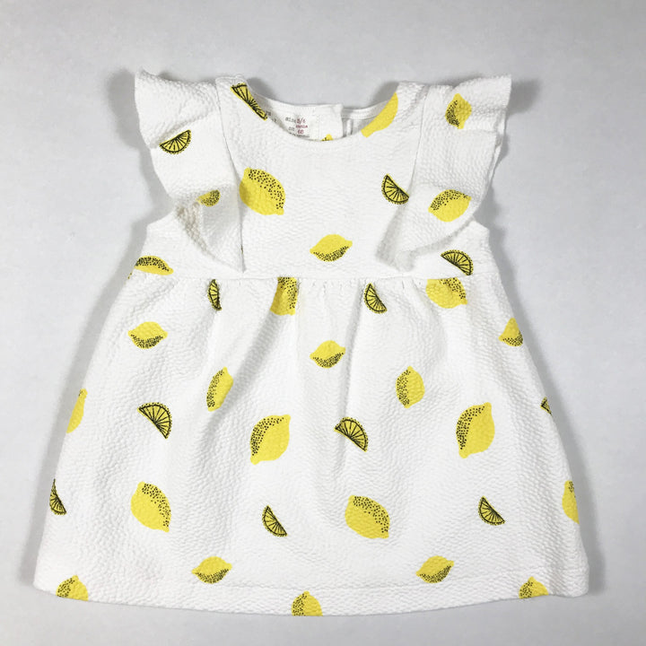 Zara white sleeveless dress with lemon print 3-6M/68