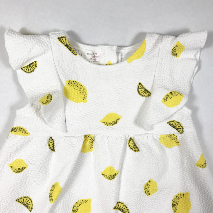 Zara white sleeveless dress with lemon print 3-6M/68