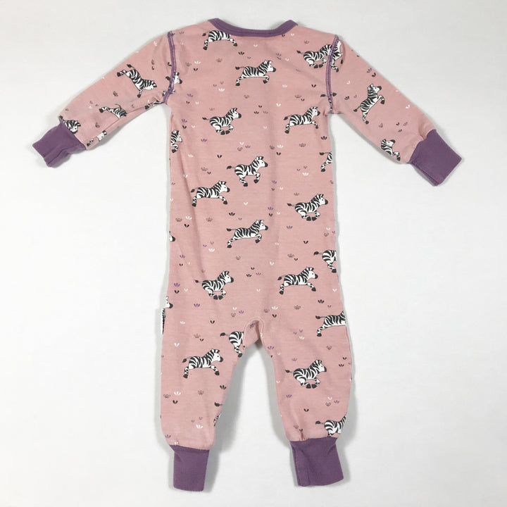 Maxomorra purple long-sleeved zip jumpsuit with zebras 62-68