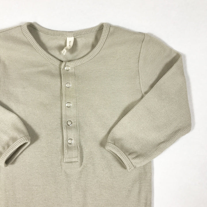 Quincy Mae beige long-sleeved ribbed jumpsuit 18-24M