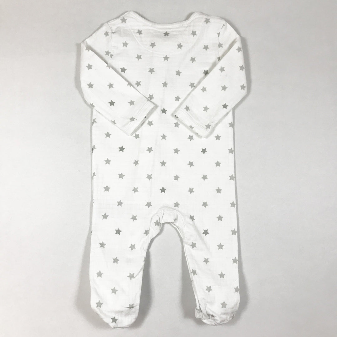 Aden + Anais white star print long-sleeved zip pyjamas 3-6M
