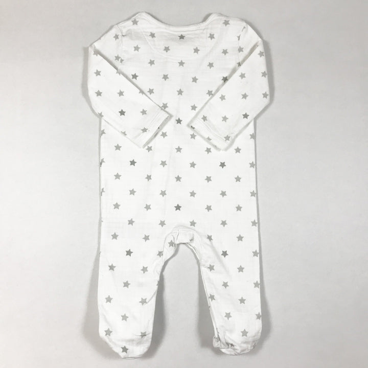 Aden + Anais white star print long-sleeved zip pyjamas 3-6M