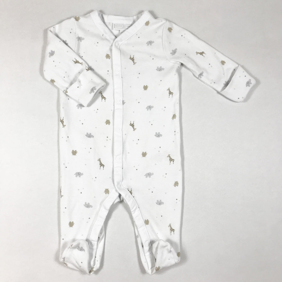The Little White Company white animal print long-sleeved pyjamas with feet 3-6M