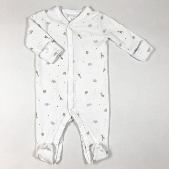 The Little White Company white animal print long-sleeved pyjamas with feet 3-6M