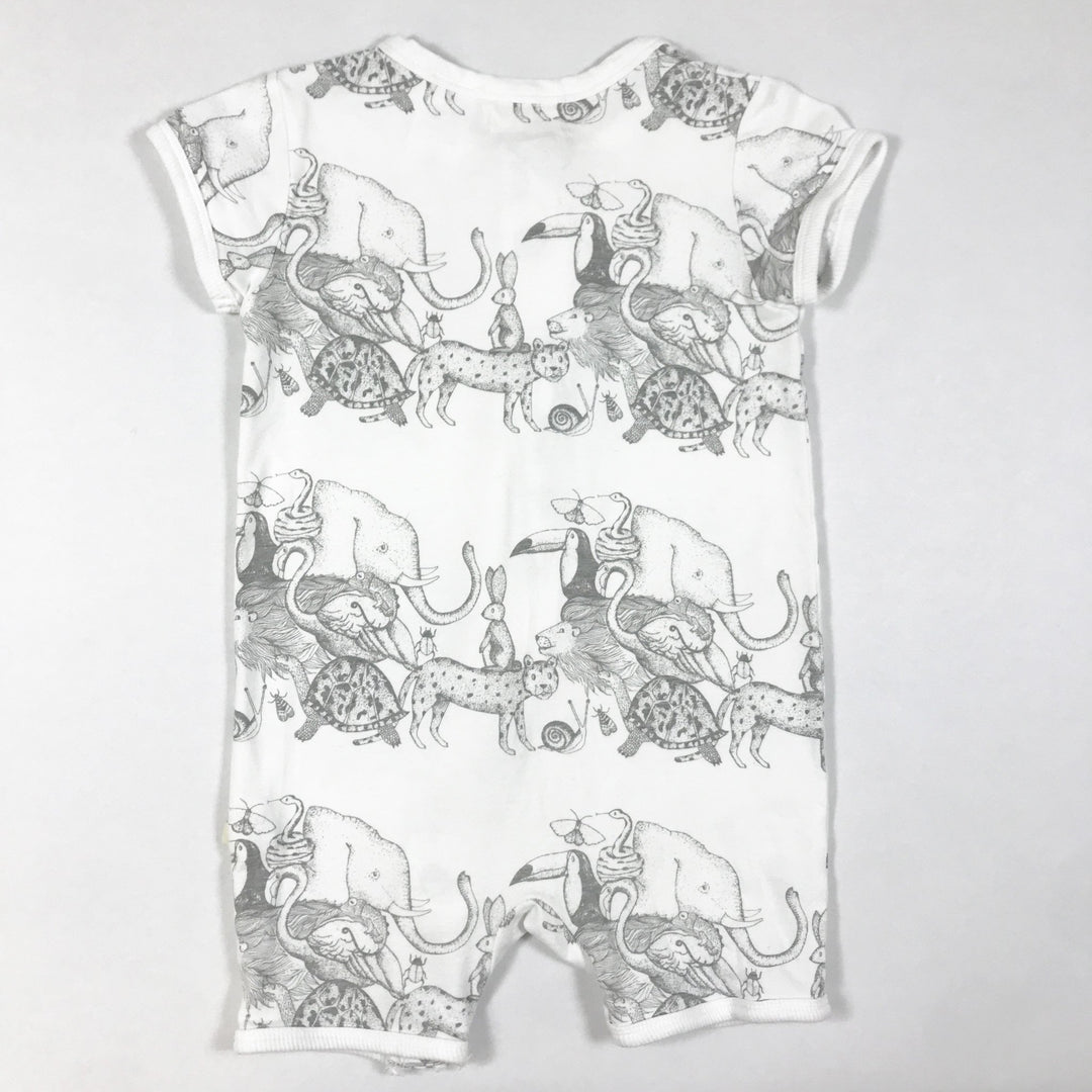 Wilson + Frenchy organic short-sleeved animalia print zip jumpsuit 12-18M