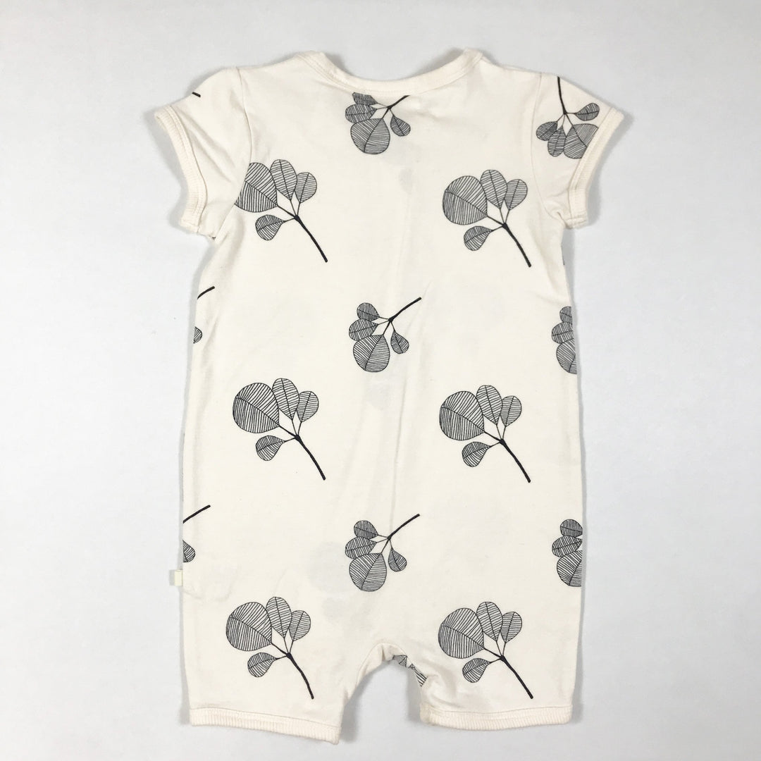 Wilson + Frenchy organic short-sleeved fan leaf print zip jumpsuit 12-18M
