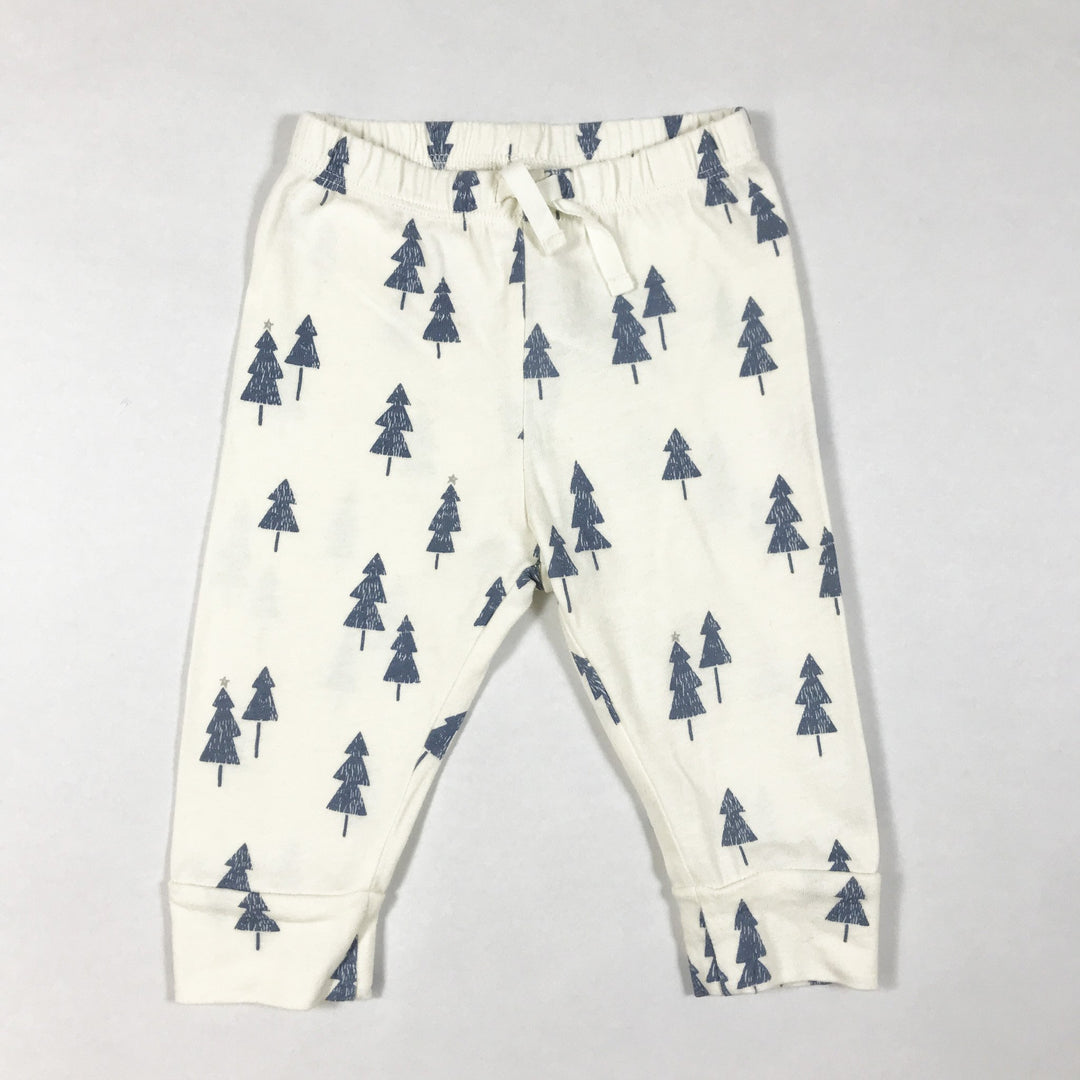 Baby Gap white tree print drawstring leggings 6-12M