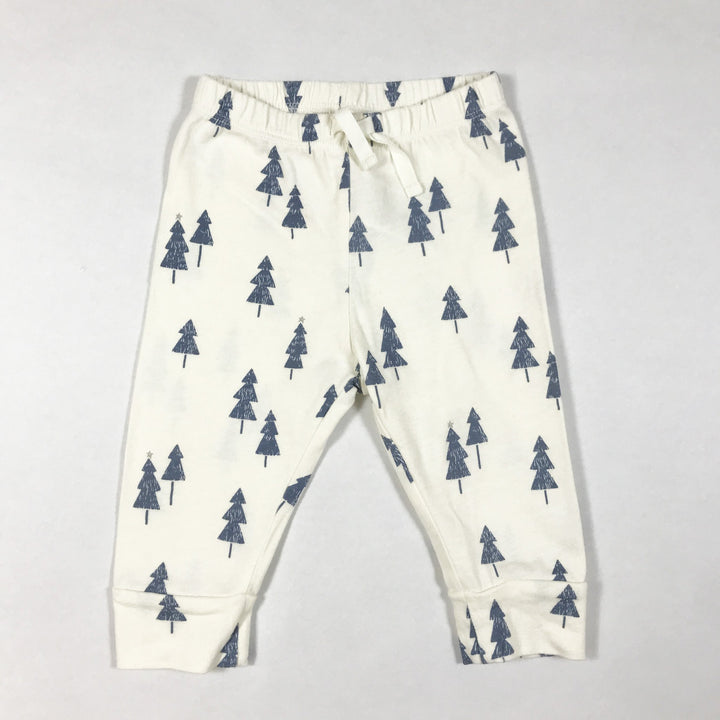Baby Gap white tree print drawstring leggings 6-12M