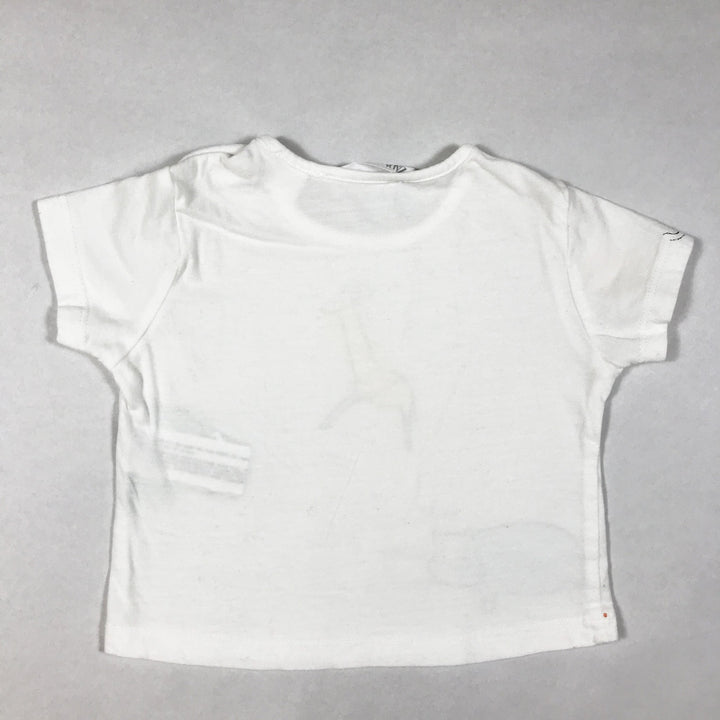 Zara white short-sleeved animal print t-shirt 3-6M/68