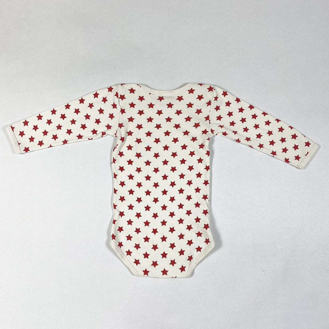 Petit Bateau red star printed long-sleeved onesie 12M/74