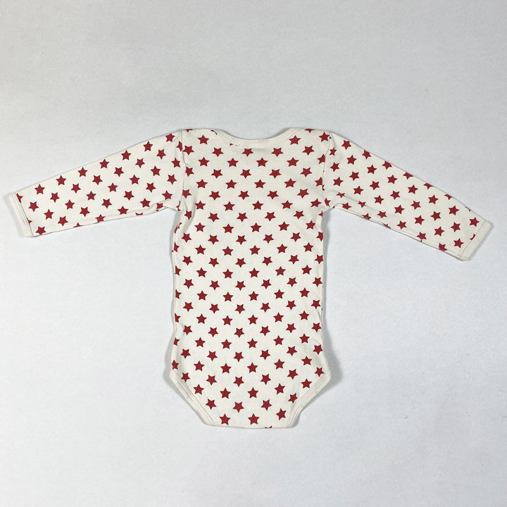 Petit Bateau red star printed long-sleeved onesie 12M/74