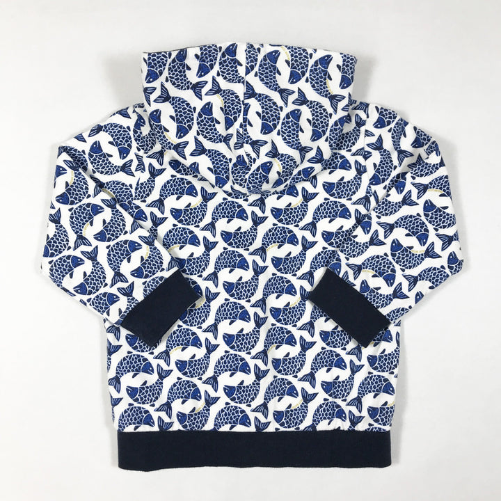 Petit Bateau blue fish print hooded sweatshirt 18M/81
