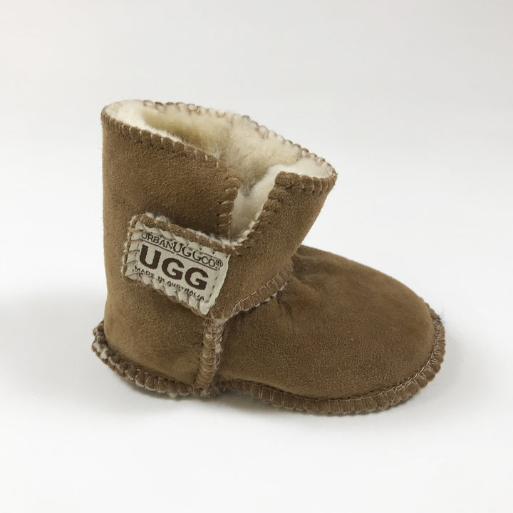 UGGS brown fur-lined pram boots 14cm