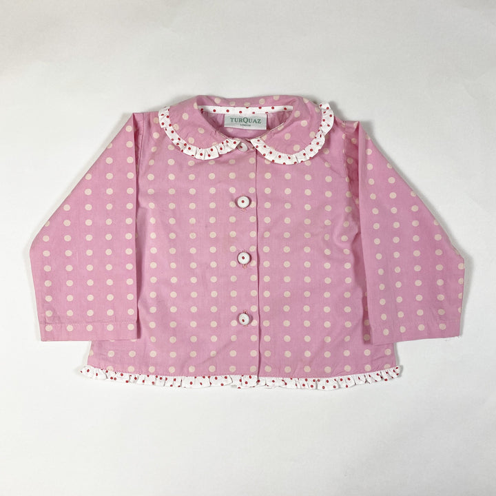Turquaz pink polka dot pyjama set 9-12M