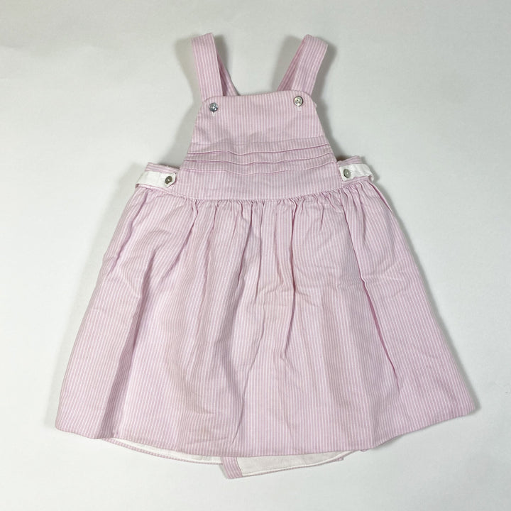 Laranjinha pink striped pinafore dress with bow 18M