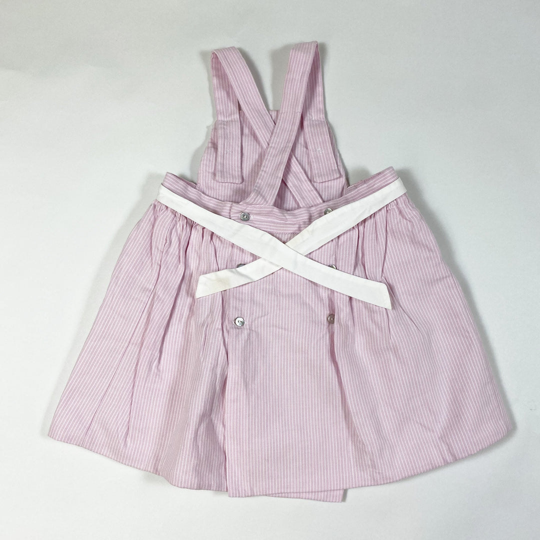 Laranjinha pink striped pinafore dress with bow 18M