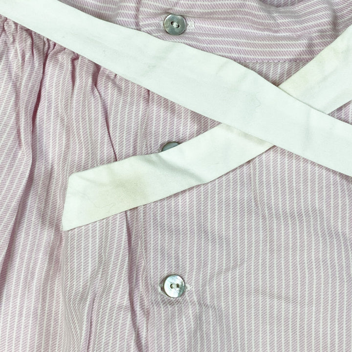 Laranjinha pink striped pinafore dress with bow 18M