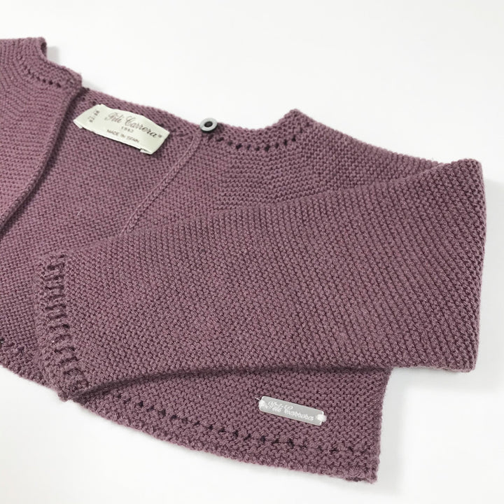 Pili Carrera soft purple long-sleeved bolero 18M/82-88