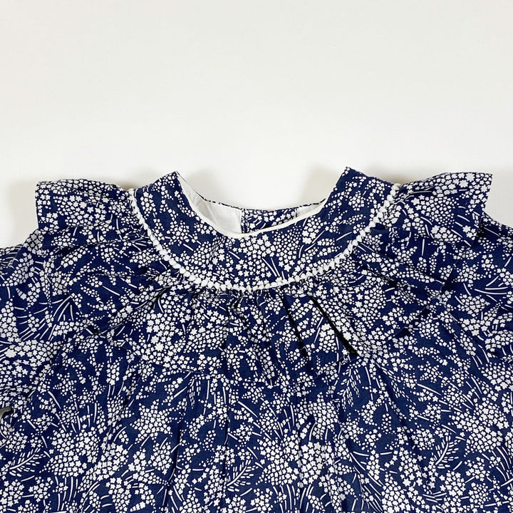 Pili Carrera blaues Sternedruck langärmeliges Kleid mit Kragen und passenden Pumphosen 12M/75-82