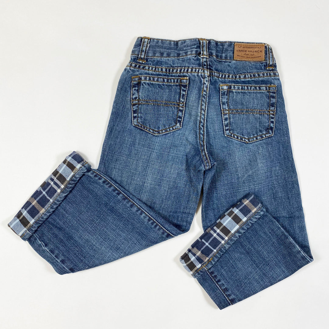 Janie and Jack washed straight denim jeans with checked detail 3Y