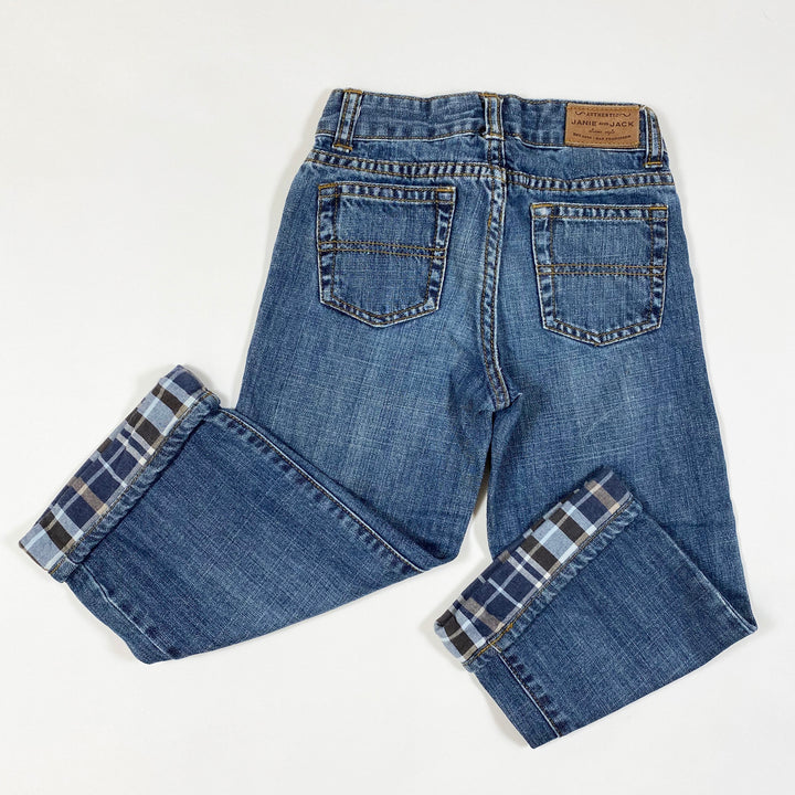 Janie and Jack washed straight denim jeans with checked detail 3Y