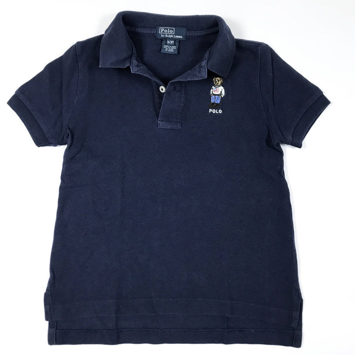 Ralph Lauren marineblaues kurzärmeliges Teddy-Poloshirt 3Y
