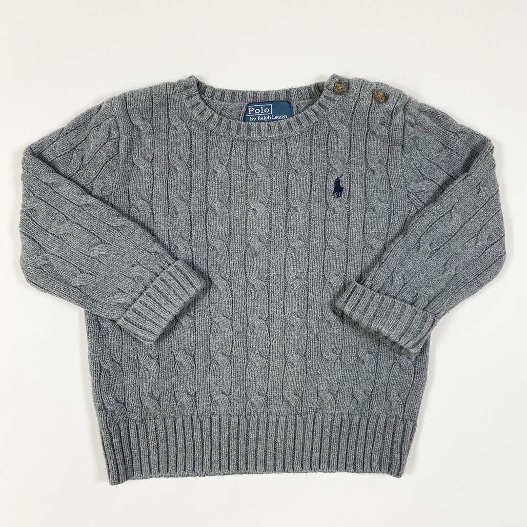 Ralph Lauren dark grey cable knit pullover 2Y