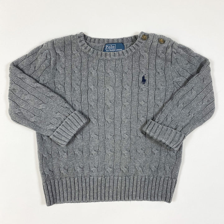 Ralph Lauren dark grey cable knit pullover 2Y