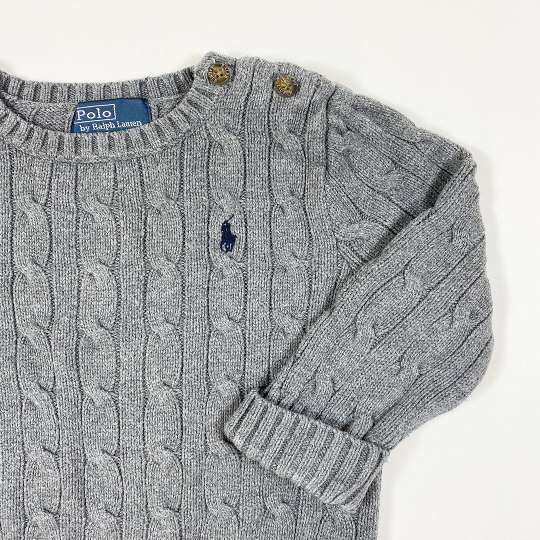Ralph Lauren dark grey cable knit pullover 2Y