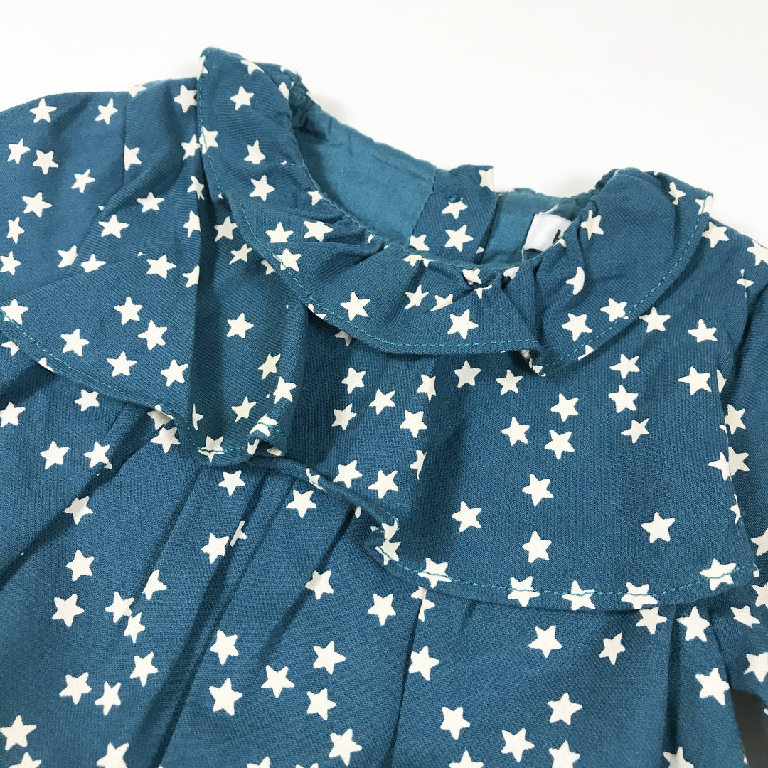 Knot teal star print long-sleeved dress 6M/68