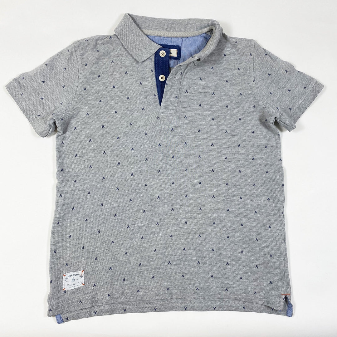 Massimo Dutti grey short-sleeved polo shirt 7-8Y/128-134