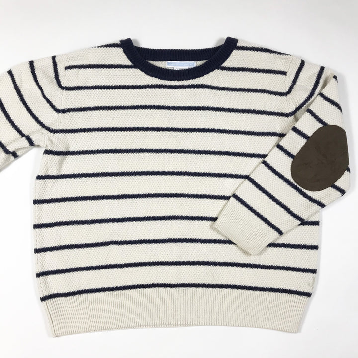 Janie and Jack ecru and blue striped knitted pullover 5Y