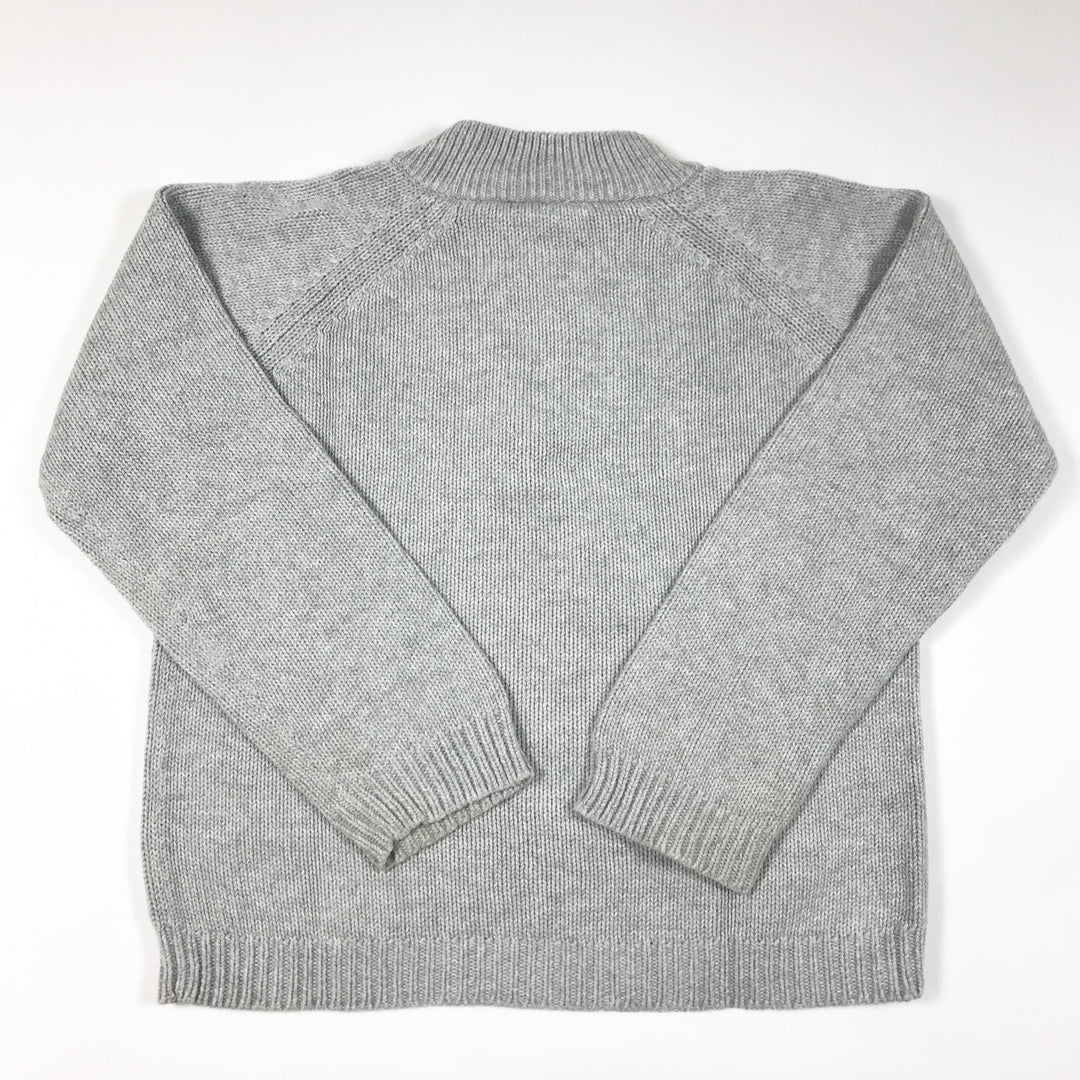Donaldson grey knit zip pullover with Mickey mouse print 6Y