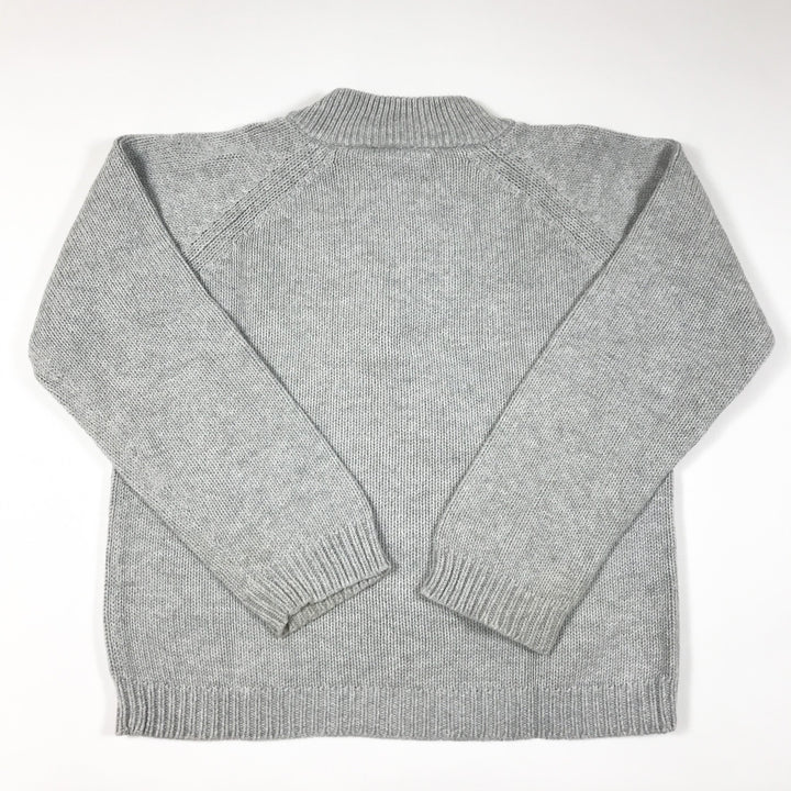 Donaldson grey knit zip pullover with Mickey mouse print 6Y
