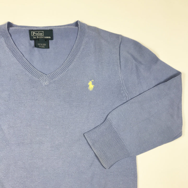 Ralph Lauren sky blue v-neck long-sleeved pullover 5Y