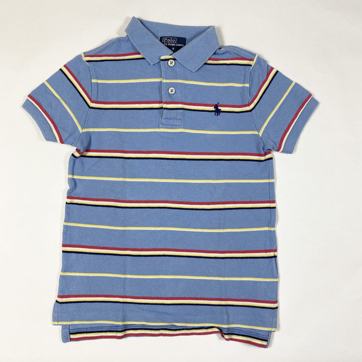 Ralph Lauren hellblau gestreiftes Kurzarm-Poloshirt 5Y