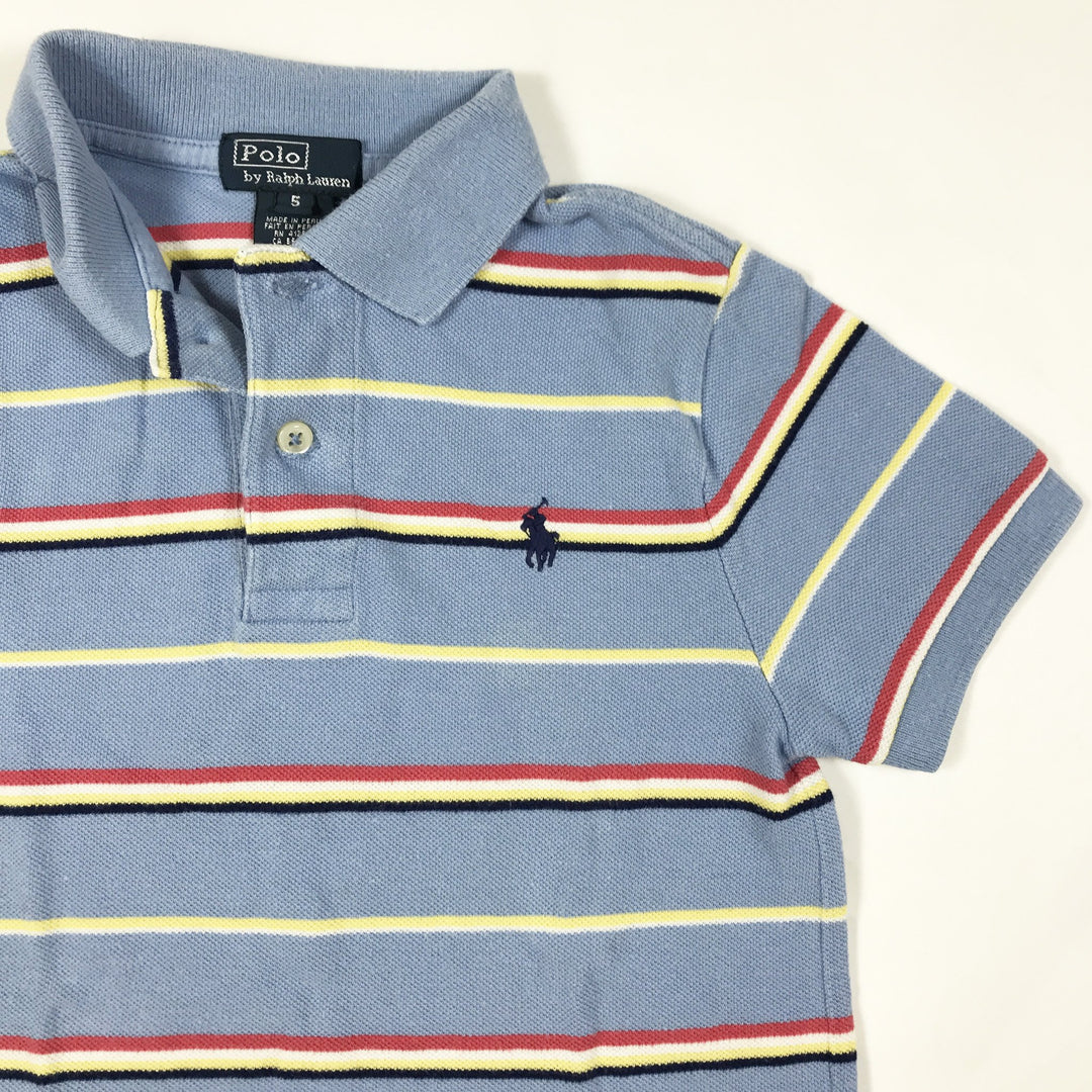 Ralph Lauren hellblau gestreiftes Kurzarm-Poloshirt 5Y