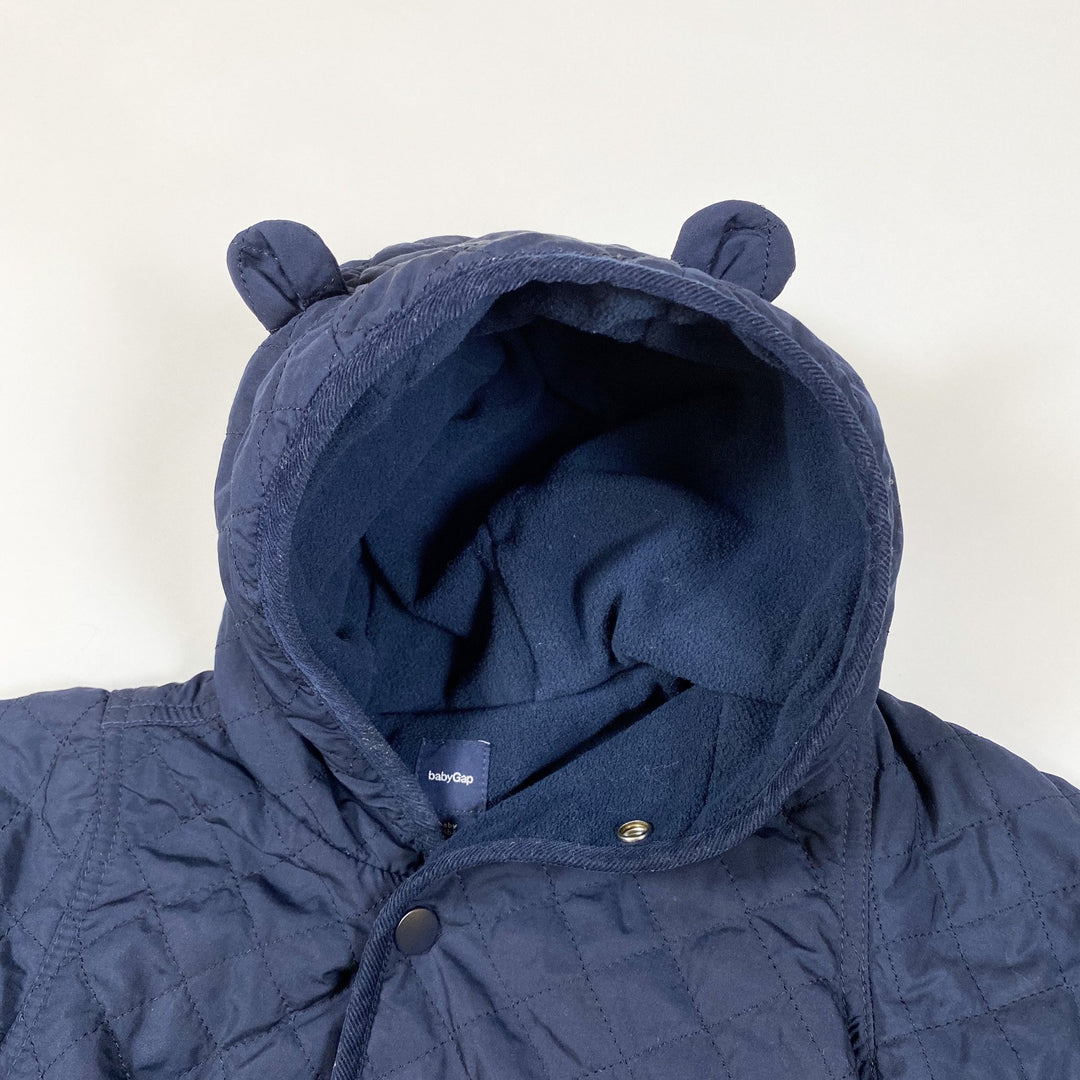 Gap navy quilted overall with hood 6-12M/75